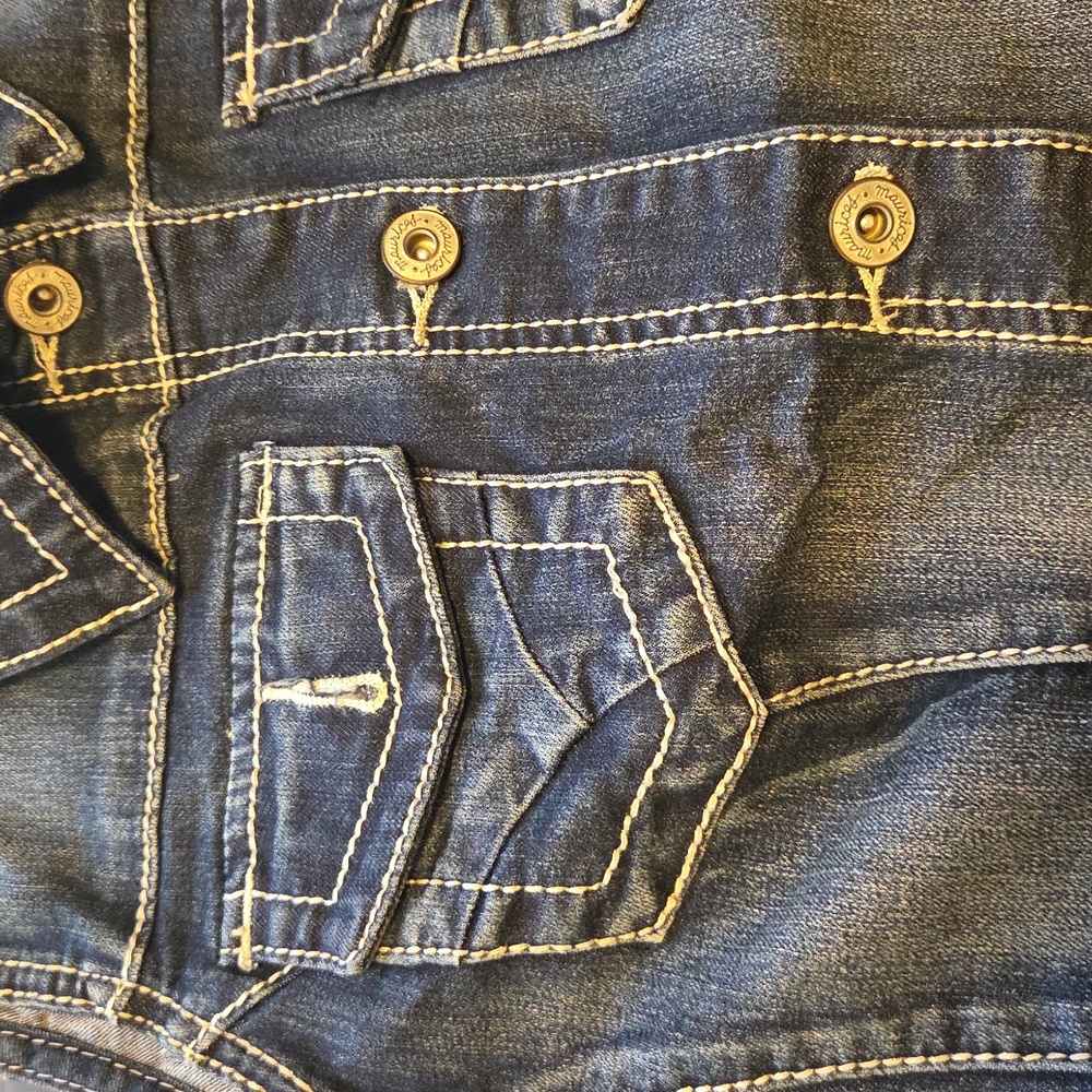 Maurices Denim Sleeveless Vest LARGE - Picture 5 of 6